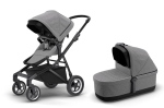 Thule Комбинирана количка 2в1 Sleek - Grey Melange/шаси Black